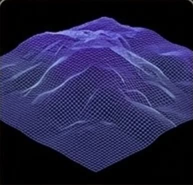 Malla tridimensional del relieve de un terreno